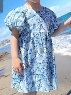 Janie & Jack Tropical Palm Leaf Dress